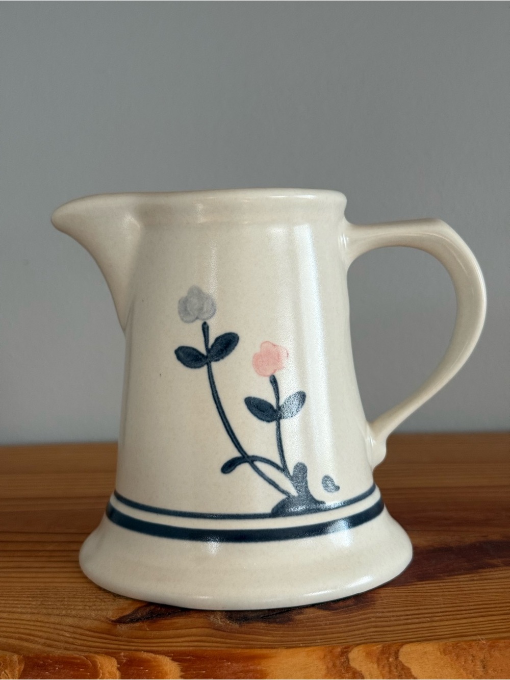 Vintage Pfaltzgraff Folk Art Creamer Pitcher Floral Stoneware USA